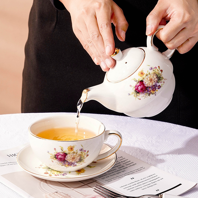 Coffee Tea Flower - 480ml Ceramic Tea for One Set