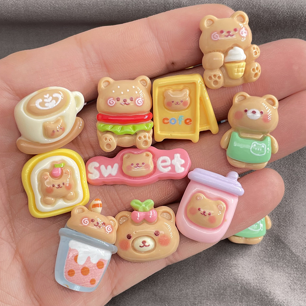 Coffee Tea Love - 10pcs Kawaii Cartoon Milk Tea Coffee