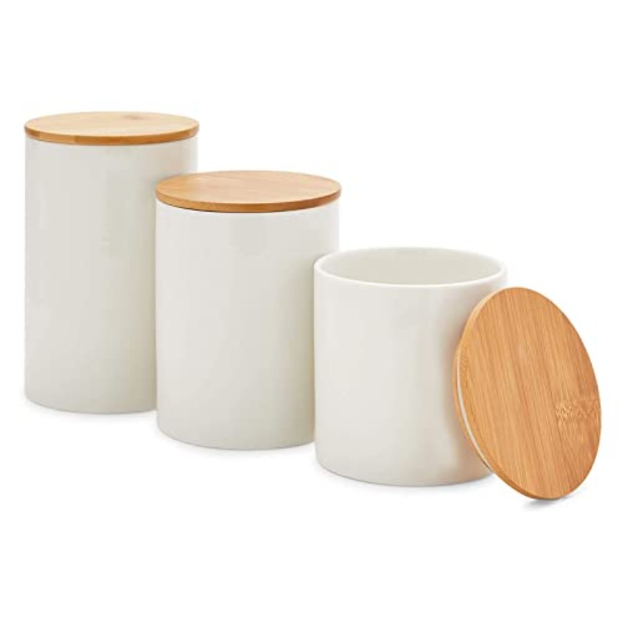 Coffee Tea Sugar Set - Ceramic Canisters - Coffee Canisters with