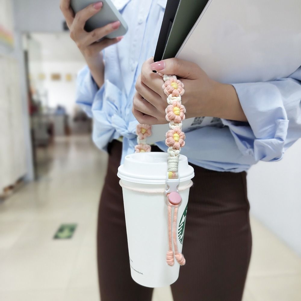 Coffee Tea Flower - Portable Flower Water Bottle Handle Handmade