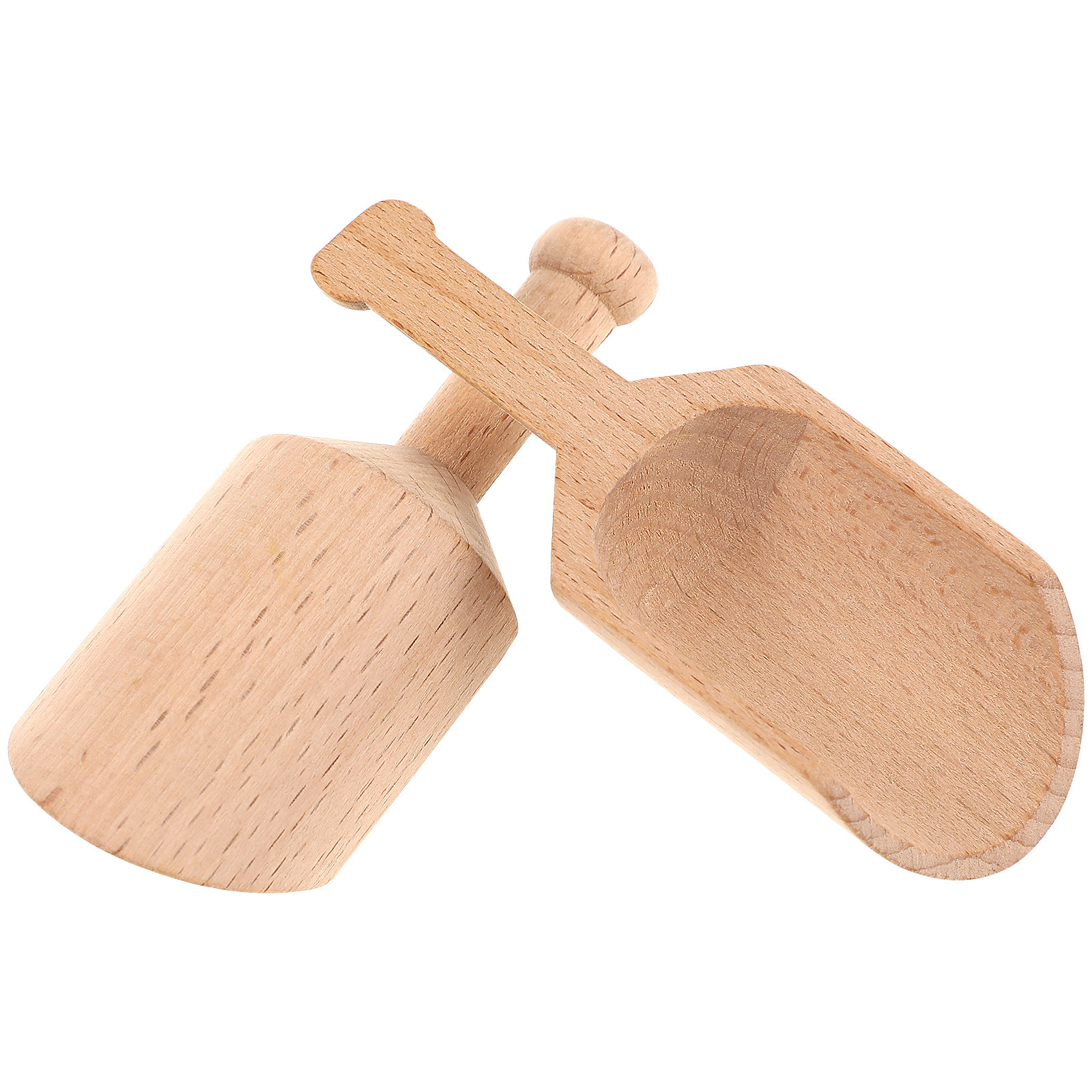 2Pcs Natural Beech Wood Spoons - Coffee Tea Leaf And Bean 评论和价格