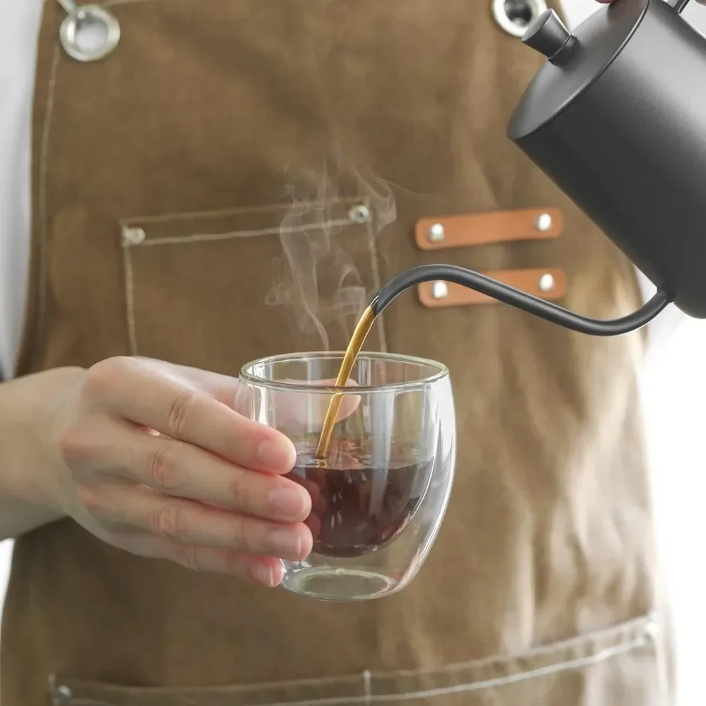 6 pcs Clear Double Wall Glass  - Coffee Tea Sugar Set 评论和价格
