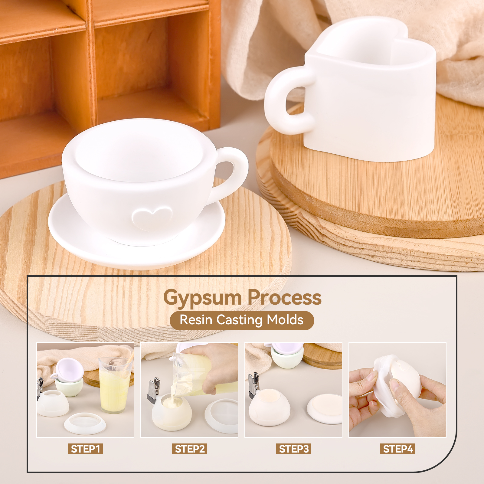 3D Tea Cup Love Silicone Mold  - Coffee Tea Love 评论和价格