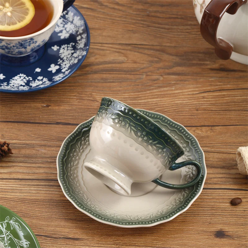 SOLECASA 220ml Coffee Cup&Sauc - Coffee Tea Flower 评论和价格