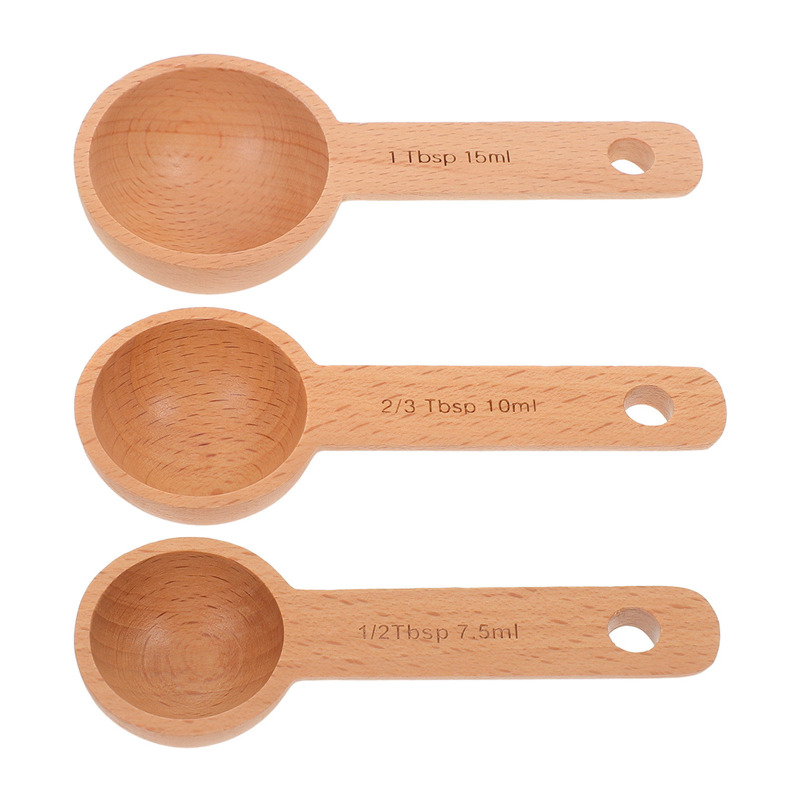 3Pcs Wooden Measuring Spoons S - Coffee Tea Leaf And Bean 评论和价格