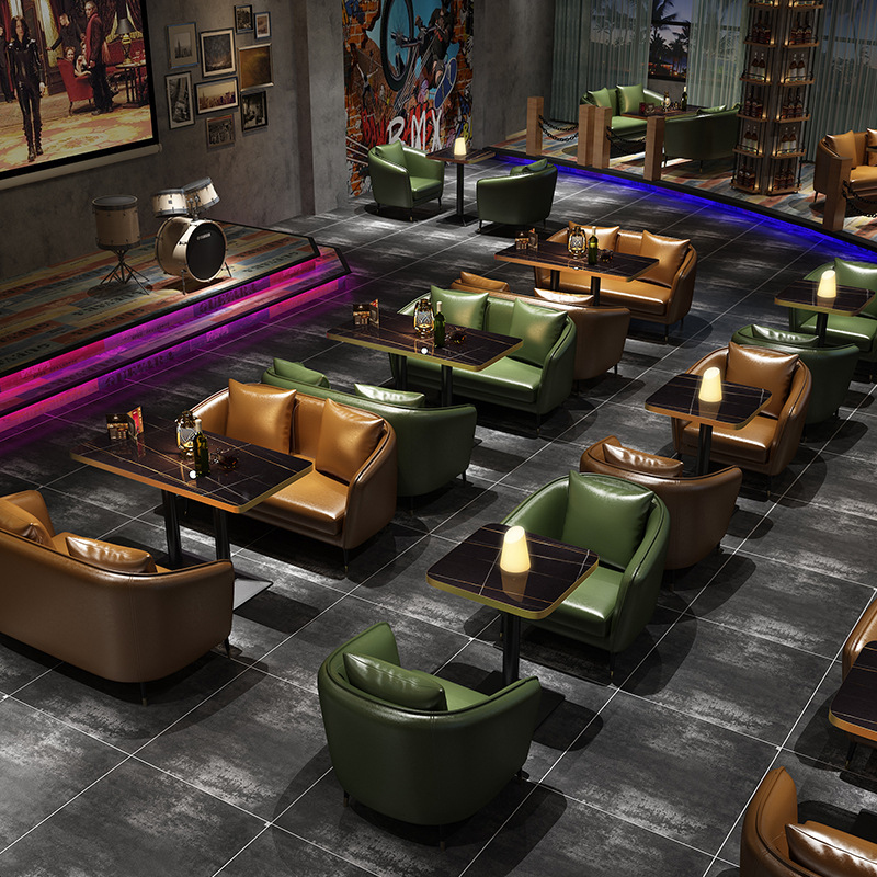Retro Bar Double Sofa Booth, M - Coffee Tea Lounge 评论和价格