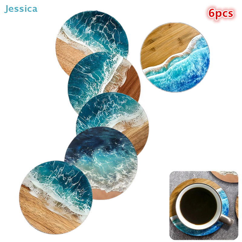 ♥Ocean Wave & Wood Grain Coast - Coffee Tea Sugar Set 评论和价格