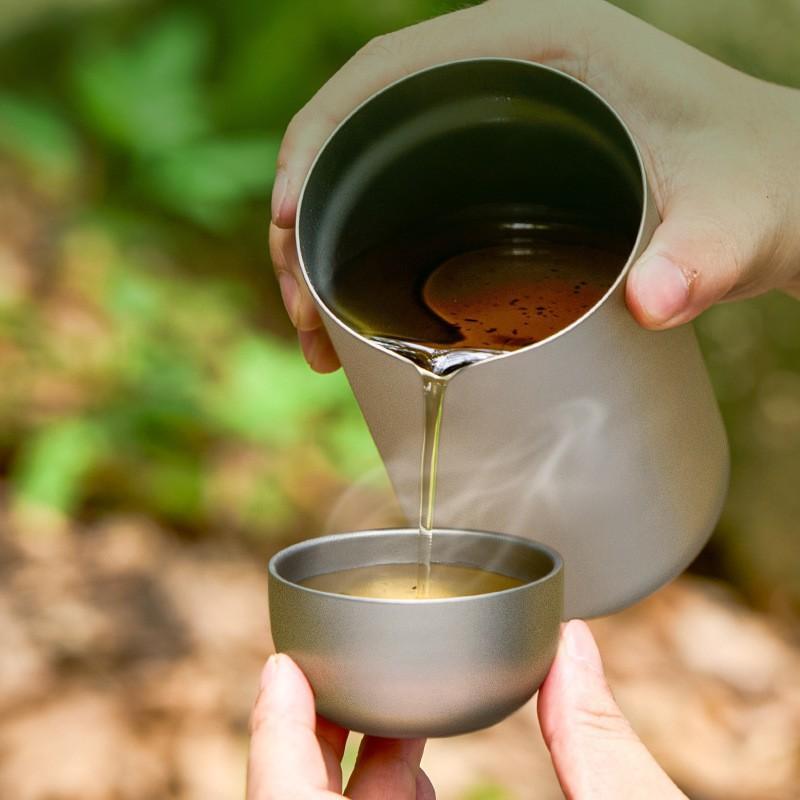 D2 Pure Titanium Double-layer  - Coffee Tea Sugar Set 评论和价格