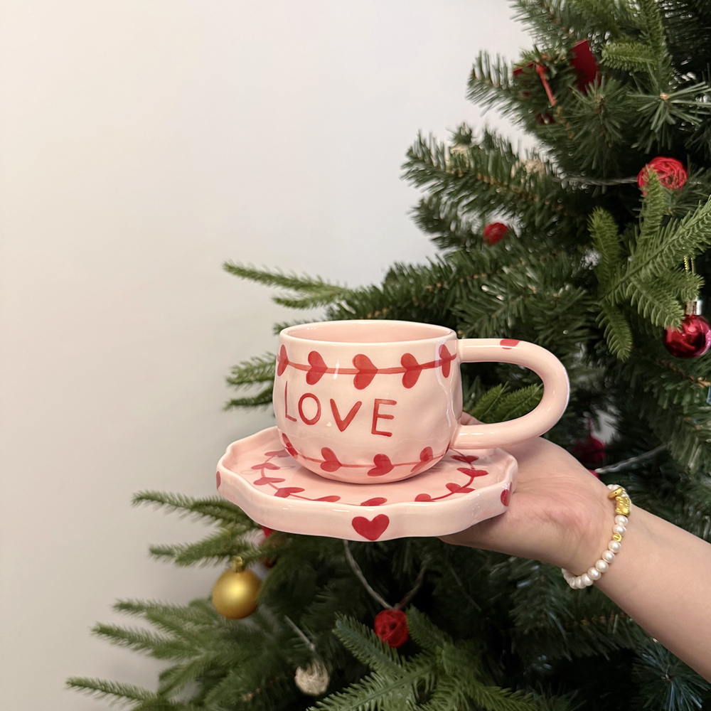 Valentine's Day Love Ceramic C - Coffee Tea Love 评论和价格
