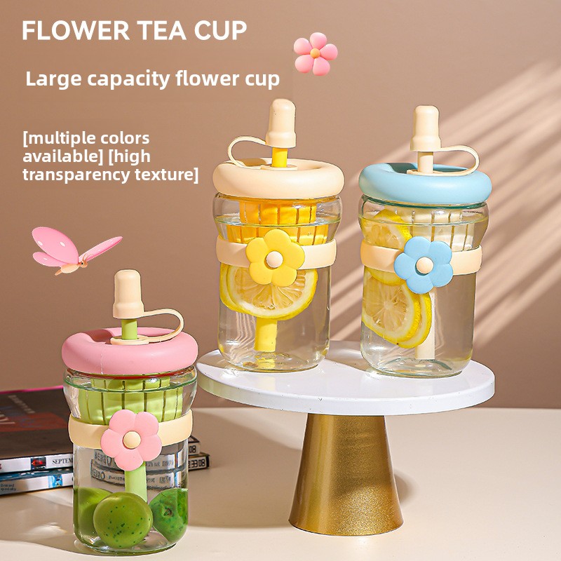 Cute Glass Flower Cartoon Tea  - Coffee Tea Flower 评论和价格