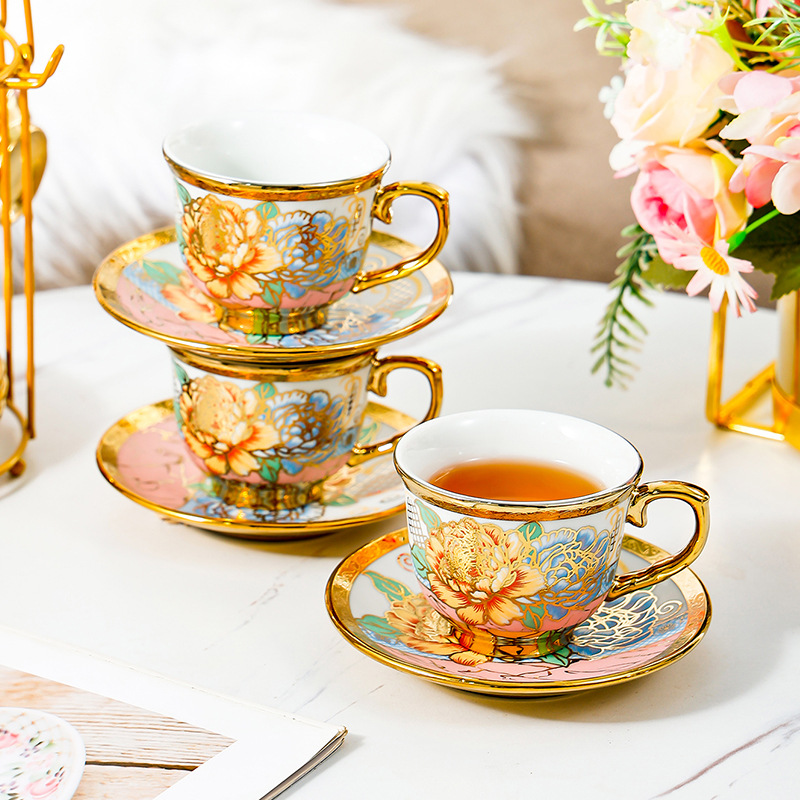 14 Piece Set Household Europea - Coffee Tea Flower 评论和价格